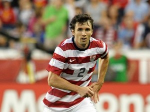 Michael Parkhurst in action for the USA national team